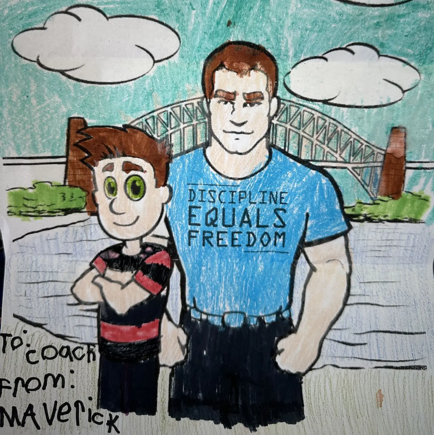 To Coach From Maverick Picture drawn from 5 year old wrestler